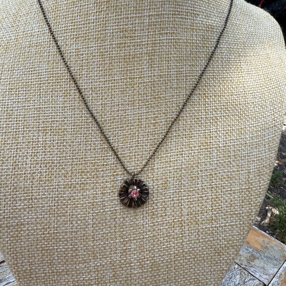 Elisabetta Ricciardi Elegant Bronze Pendant Necklace